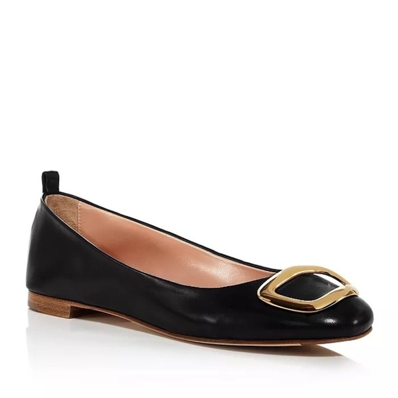 Rupert Sanderson Vedette Leather Buckle Ballet Flats 37 - Picture 1 of 8